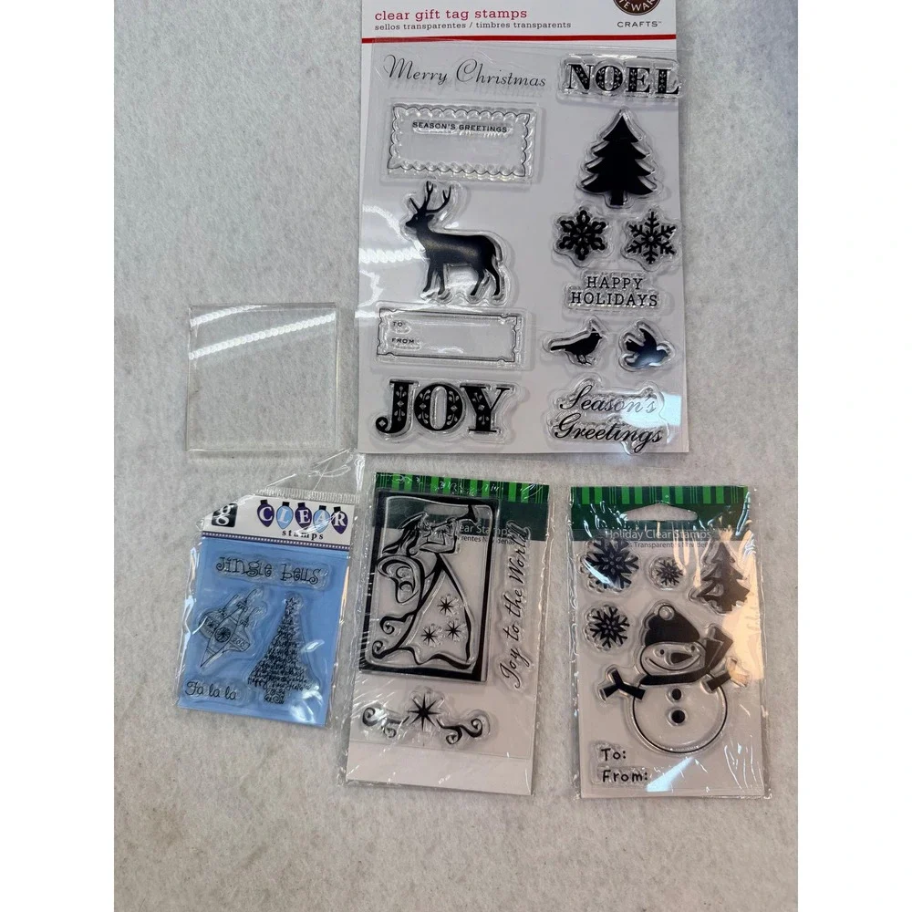 Huge Christmas Stamp Lot Stampin Up Inkadinkado Paper Studio Wood Clear Rubber